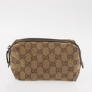 GUCCI GG Canvas Pouch 3 Set Pink Gold beige Auth bs30858-16