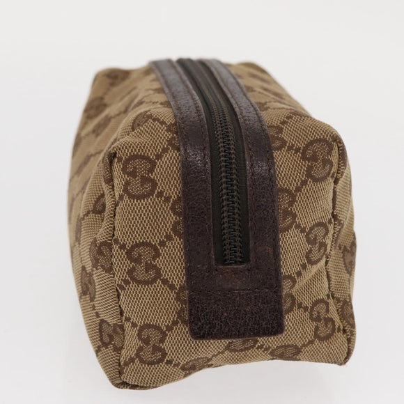 GUCCI GG Canvas Pouch 3 Set Pink Gold beige Auth bs30858