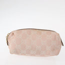 GUCCI GG Canvas Pouch 3 Set Pink Gold beige Auth bs30858-2