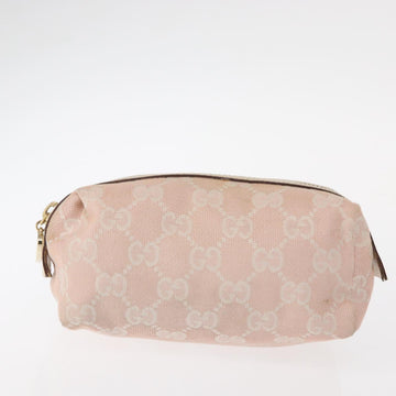 GUCCI GG Canvas Pouch 3 Set Pink Gold beige Auth bs30858 - 0