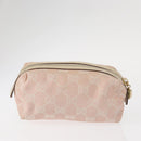 GUCCI GG Canvas Pouch 3 Set Pink Gold beige Auth bs30858-3