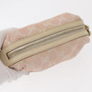 GUCCI GG Canvas Pouch 3 Set Pink Gold beige Auth bs30858-5
