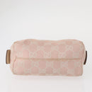GUCCI GG Canvas Pouch 3 Set Pink Gold beige Auth bs30858-6