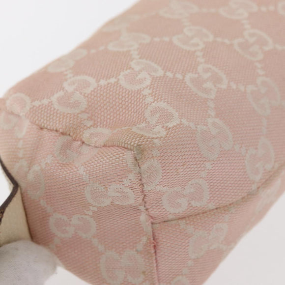 GUCCI GG Canvas Pouch 3 Set Pink Gold beige Auth bs30858