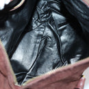 Christian Dior BOTTEGA VENETA Hand Bag Suede PVC 2 Set Brown Gold Auth bs30859-10