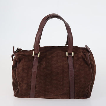 Christian Dior BOTTEGA VENETA Hand Bag Suede PVC 2 Set Brown Gold Auth bs30859 - 0