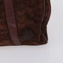 Christian Dior BOTTEGA VENETA Hand Bag Suede PVC 2 Set Brown Gold Auth bs30859-4