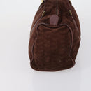 Christian Dior BOTTEGA VENETA Hand Bag Suede PVC 2 Set Brown Gold Auth bs30859-5