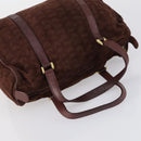 Christian Dior BOTTEGA VENETA Hand Bag Suede PVC 2 Set Brown Gold Auth bs30859-6