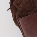 Christian Dior BOTTEGA VENETA Hand Bag Suede PVC 2 Set Brown Gold Auth bs30859-9