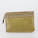 SAINT LAURENT Clutch Bag Leather 2 Set Beige Black Auth bs30862-10