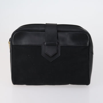 SAINT LAURENT Clutch Bag Leather 2 Set Beige Black Auth bs30862 - 0