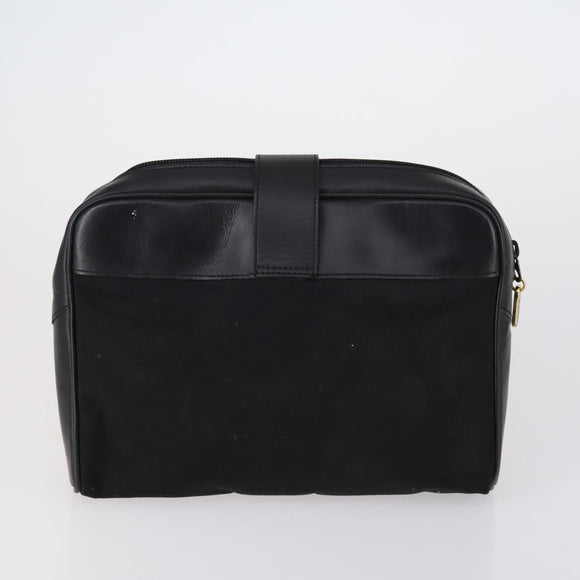 SAINT LAURENT Clutch Bag Leather 2 Set Beige Black Auth bs30862