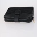 SAINT LAURENT Clutch Bag Leather 2 Set Beige Black Auth bs30862-5