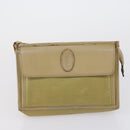 SAINT LAURENT Clutch Bag Leather 2 Set Beige Black Auth bs30862-9