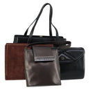 GIVENCHY Clutch Bag Leather 4 Set Red Black Auth bs30863-1