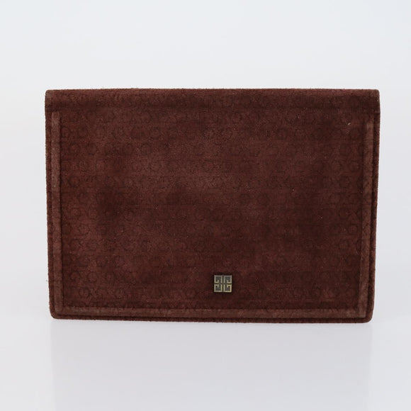 GIVENCHY Clutch Bag Leather 4 Set Red Black Auth bs30863