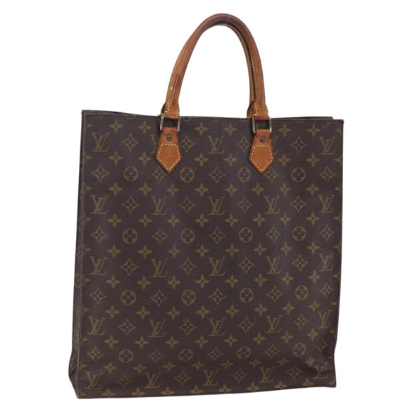 LOUIS VUITTON Monogram Sac Plat Hand Bag M51140 LV Auth bs30878