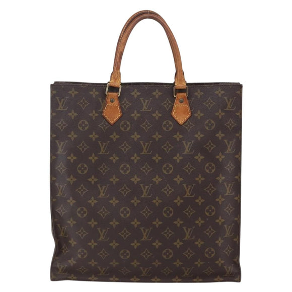 LOUIS VUITTON Monogram Sac Plat Hand Bag M51140 LV Auth bs30878