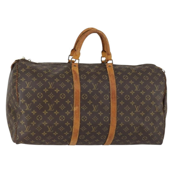 LOUIS VUITTON Monogram Keepall 55 Boston Bag M41424 LV Auth bs30890
