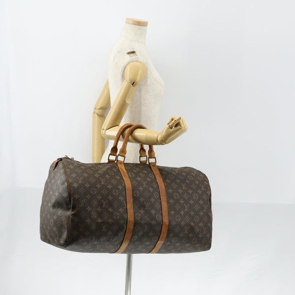 LOUIS VUITTON Monogram Keepall 55 Boston Bag M41424 LV Auth bs30890