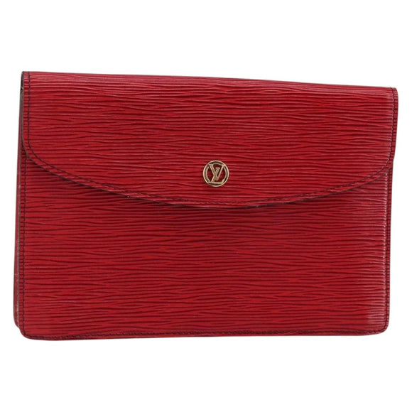 LOUIS VUITTON Epi Montaigne 23 Clutch Bag Red M52667 LV Auth bs30896