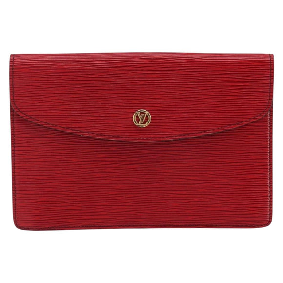 LOUIS VUITTON Epi Montaigne 23 Clutch Bag Red M52667 LV Auth bs30896
