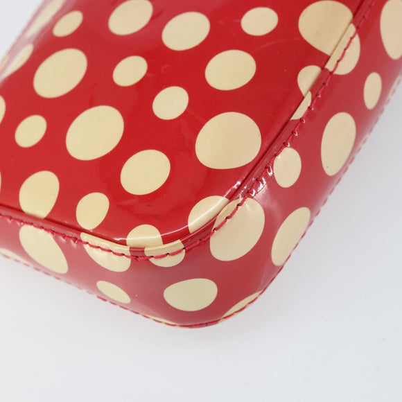LOUIS VUITTON Vernis Dot Infini Pochette Accessoires Red M91428 LV Auth bs30900V