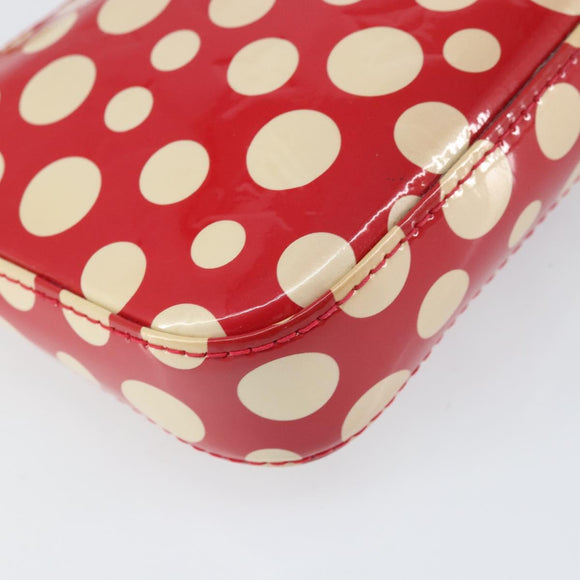 LOUIS VUITTON Vernis Dot Infini Pochette Accessoires Red M91428 LV Auth bs30900V