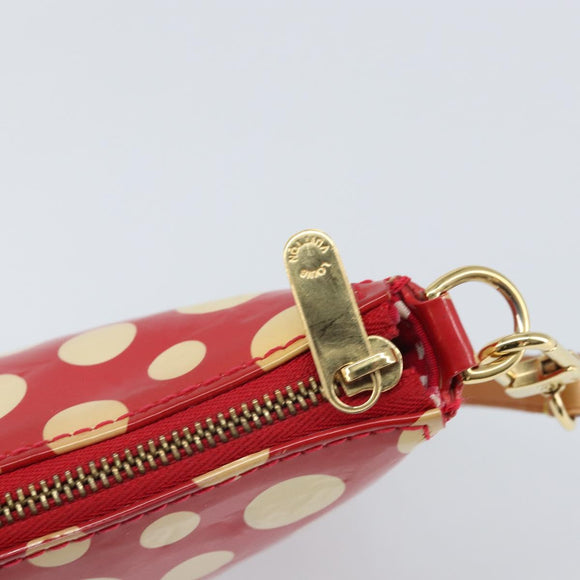 LOUIS VUITTON Vernis Dot Infini Pochette Accessoires Red M91428 LV Auth bs30900V