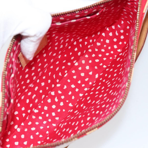 LOUIS VUITTON Vernis Dot Infini Pochette Accessoires Red M91428 LV Auth bs30900V