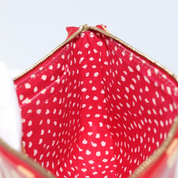 LOUIS VUITTON Vernis Dot Infini Pochette Accessoires Red M91428 LV Auth bs30900V