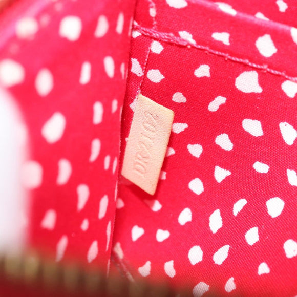 LOUIS VUITTON Vernis Dot Infini Pochette Accessoires Red M91428 LV Auth bs30900V