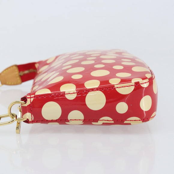 LOUIS VUITTON Vernis Dot Infini Pochette Accessoires Red M91428 LV Auth bs30900V