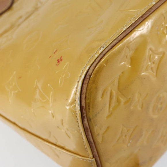 LOUIS VUITTON Monogram Vernis Houston Hand Bag Beige M91004 LV Auth bs30905