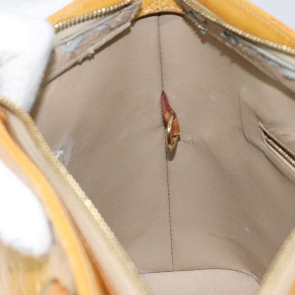 LOUIS VUITTON Monogram Vernis Houston Hand Bag Beige M91004 LV Auth bs30905