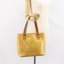 LOUIS VUITTON Monogram Vernis Houston Hand Bag Beige M91004 LV Auth bs30905-26