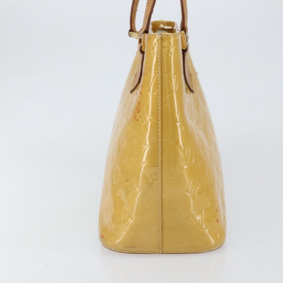 LOUIS VUITTON Monogram Vernis Houston Hand Bag Beige M91004 LV Auth bs30905