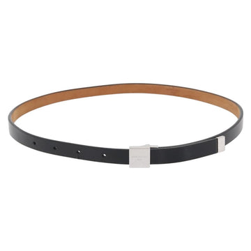LOUIS VUITTON Ceinture Carre Belt Leather 34.6"" Black Silver LV Auth bs30911