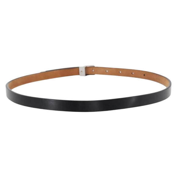 LOUIS VUITTON Ceinture Carre Gürtel Leder 88cm Schwarz Silber LV Auth bs30911