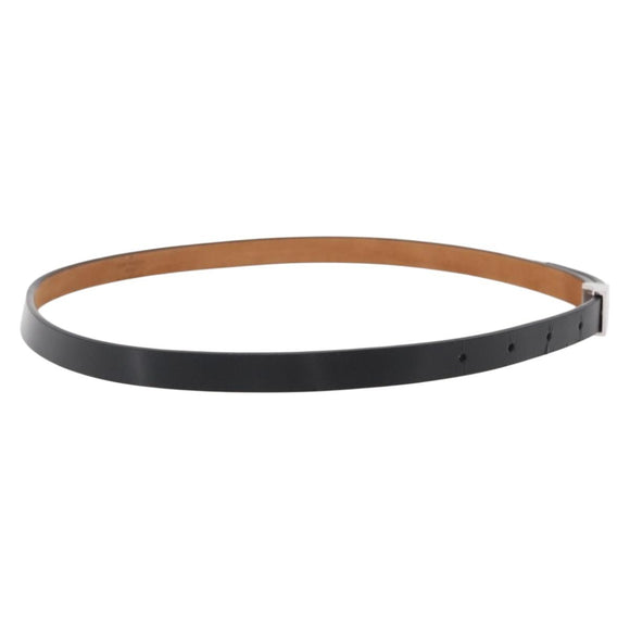 LOUIS VUITTON Ceinture Carre Gürtel Leder 88cm Schwarz Silber LV Auth bs30911