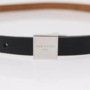 LOUIS VUITTON Ceinture Carre Belt Leather 34.6"" Black Silver LV Auth bs30911-5