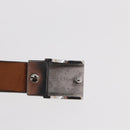 LOUIS VUITTON Ceinture Carre Belt Leather 34.6"" Black Silver LV Auth bs30911-6
