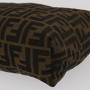 FENDI Zucca Canvas Pouch Black Brown Auth bs30912-11