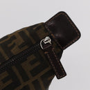 FENDI Zucca Canvas Pouch Black Brown Auth bs30912-12