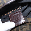 FENDI Zucca Canvas Pouch Black Brown Auth bs30912-13