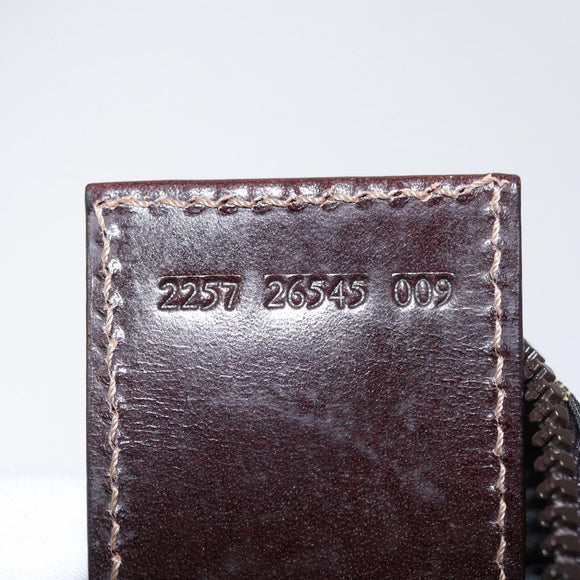 FENDI Zucca Canvas Pouch Black Brown Auth bs30912