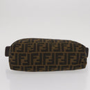 FENDI Zucca Canvas Pouch Black Brown Auth bs30912-7