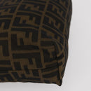 FENDI Zucca Canvas Pouch Black Brown Auth bs30912-8