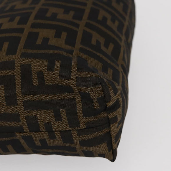 FENDI Zucca Canvas Pouch Black Brown Auth bs30912